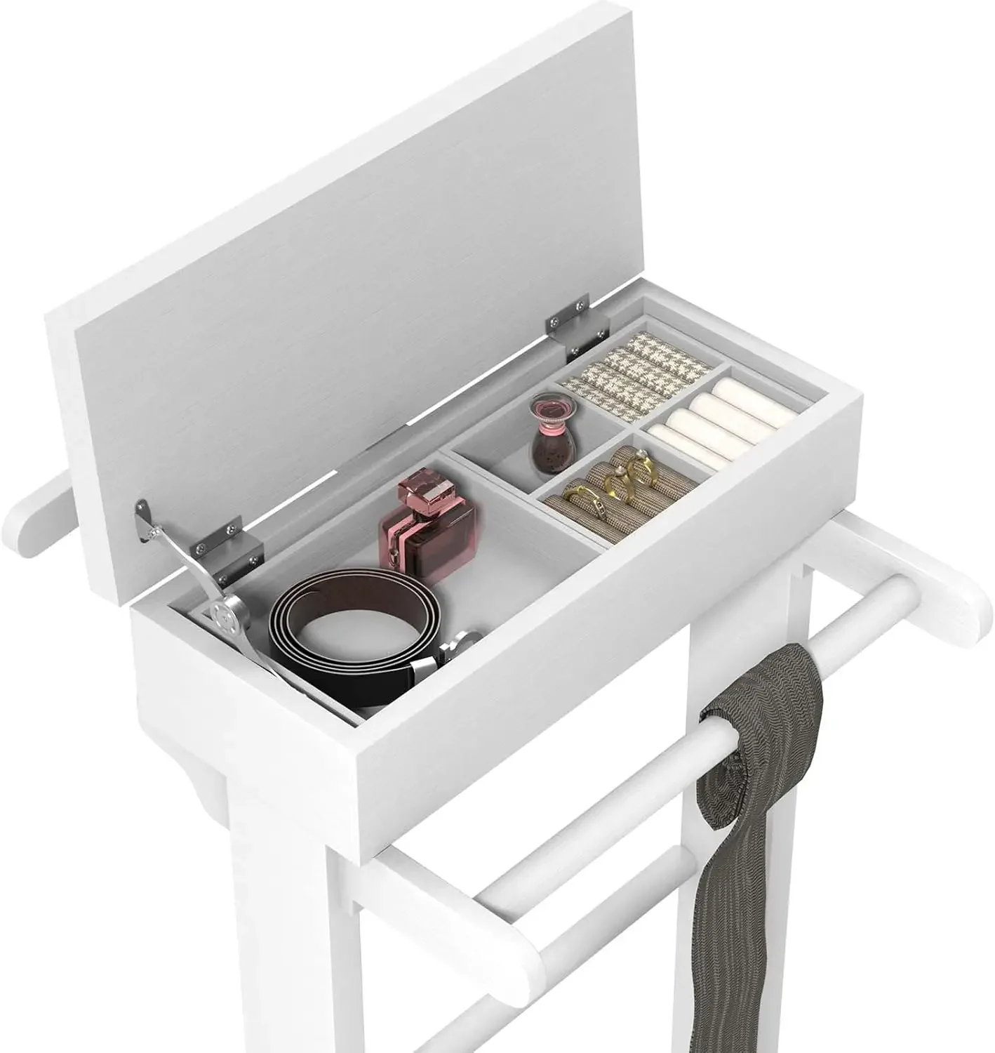 [أفضل بائع، اشترِ الآن! ]حامل فاليه للملابس مع درج وقضيب بنطلون، وحزام تخزين للرجال والنساء