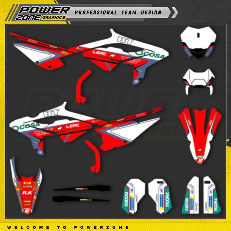 PowerZone For BETA Custom Team Graphic Decal & Sticker Kit For BETA 2023 2024 2025 RR ENDURO125 200 250 300RR 350 390 430 480 06