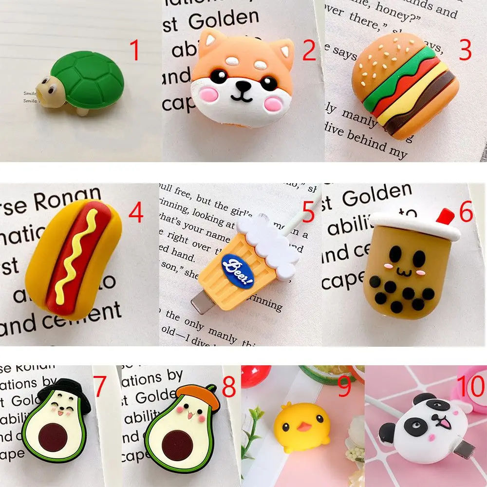 Cute Cartoon Cable Protector Bites Wire Organizer Winder Saver For USB Charging Cable Data Line Earphones Cord Protector Cover