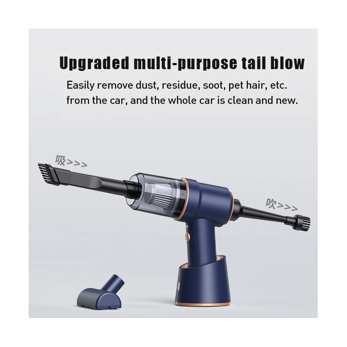 Carregamento sem fio Car Aspirador de pó, ar comprimido, portátil, de alta potência, filtro HEPA, Office Car -A, 80000Pa