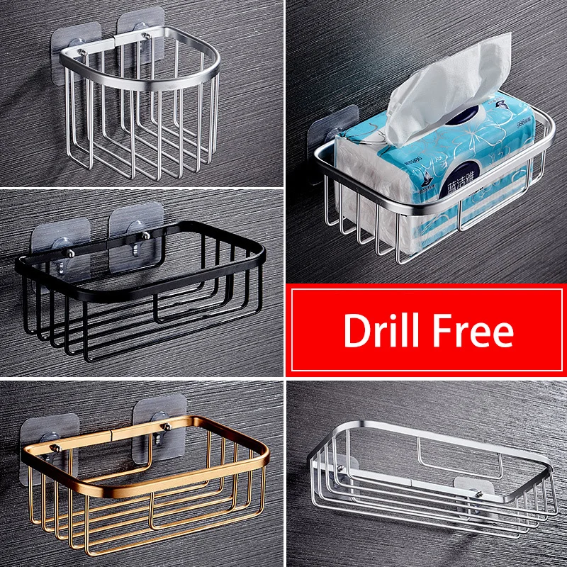 

Нержавеющая космическая алюминиевая настенная полка для душа в ванной комнате, полка для шампуня, мыла, косметическая полка для хранения, держатель для туалетной бумаги, присоска