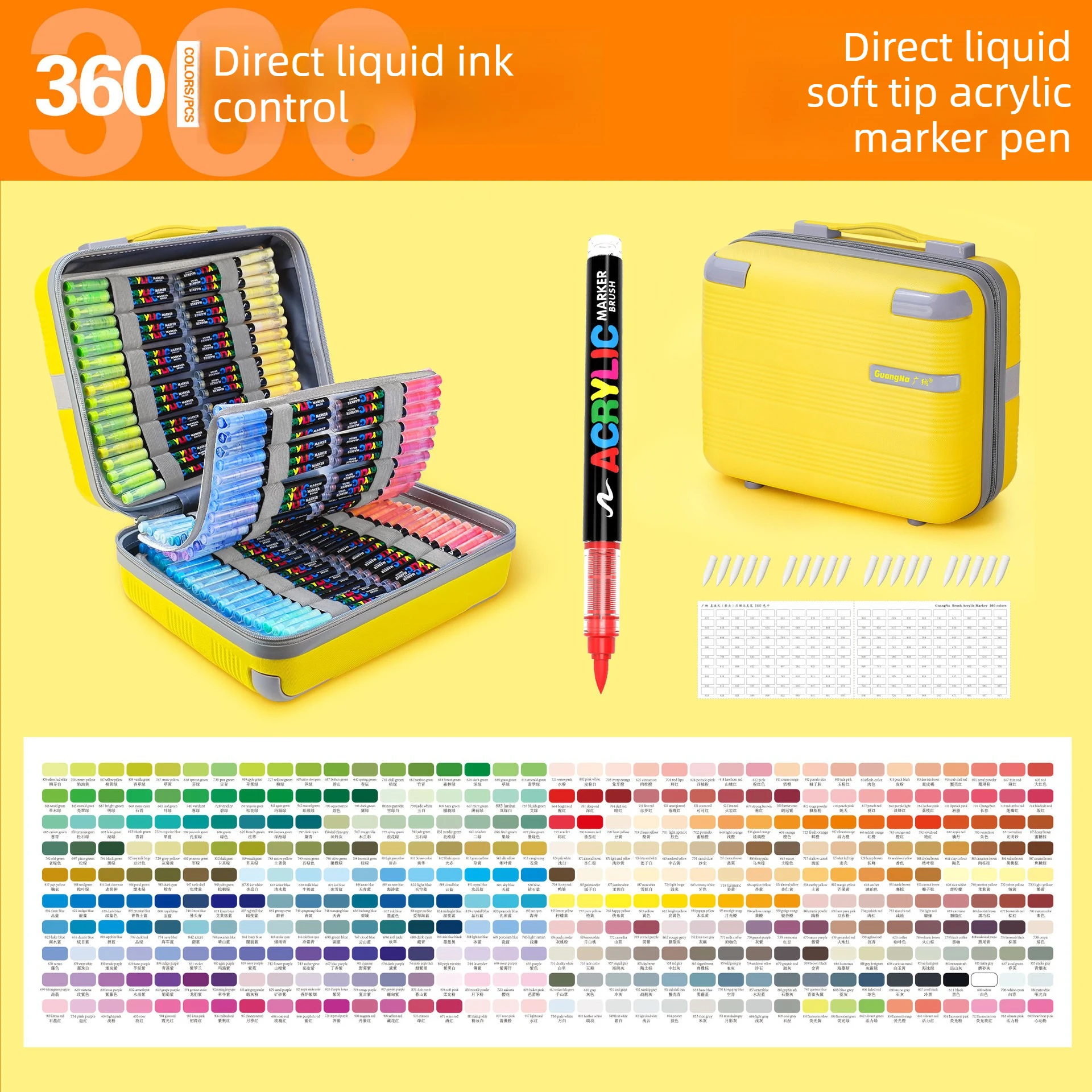 Guangna 408 Colors Acrylic Paint Direct Liquid Markers Ink Control