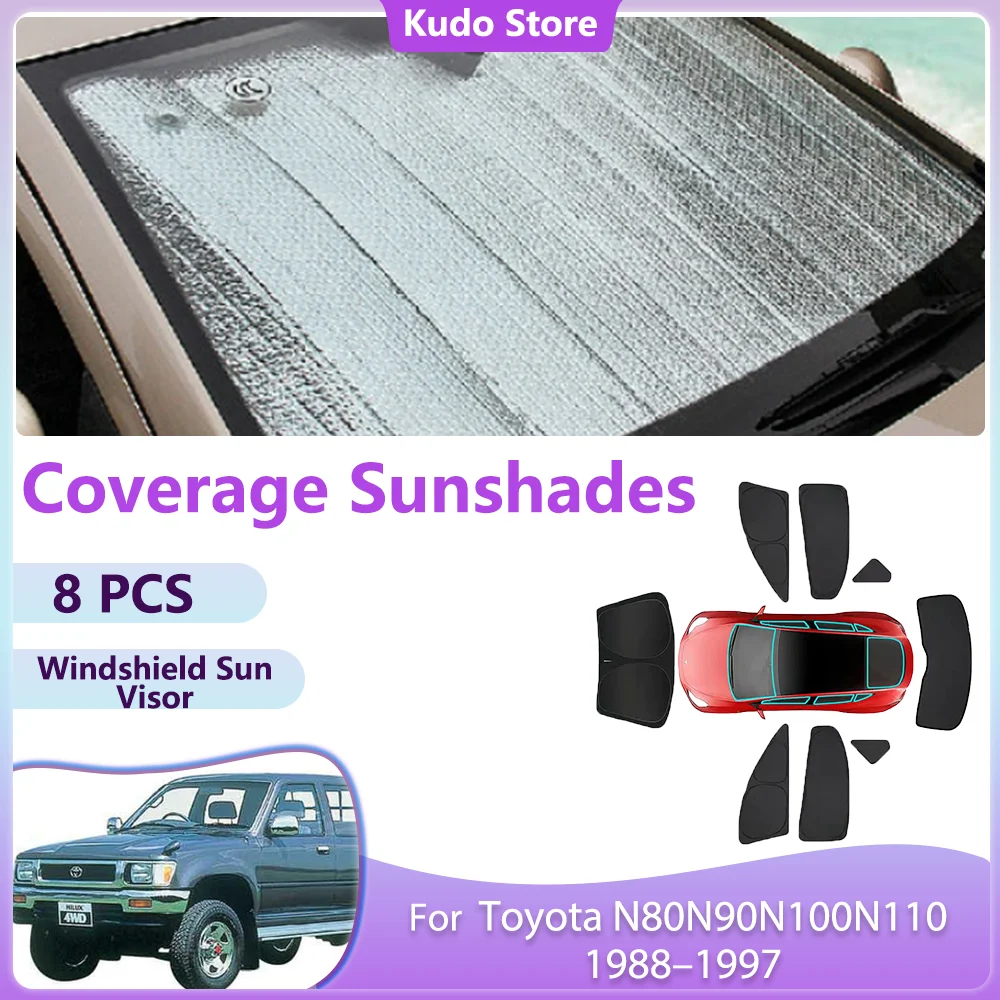 

Full Car Sun Coverage Sunshades Shade for Toyota N80N90N100N110 1988–1997 Rear Side Windows Car Windshield Sun Visor Curtain .