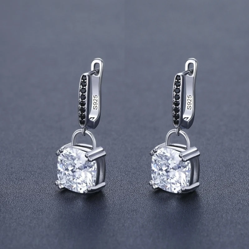Black Awn 2026 New Hoop Earrings for Women Classic Silver Color Trendy Spinel Engagement Jewelry I323