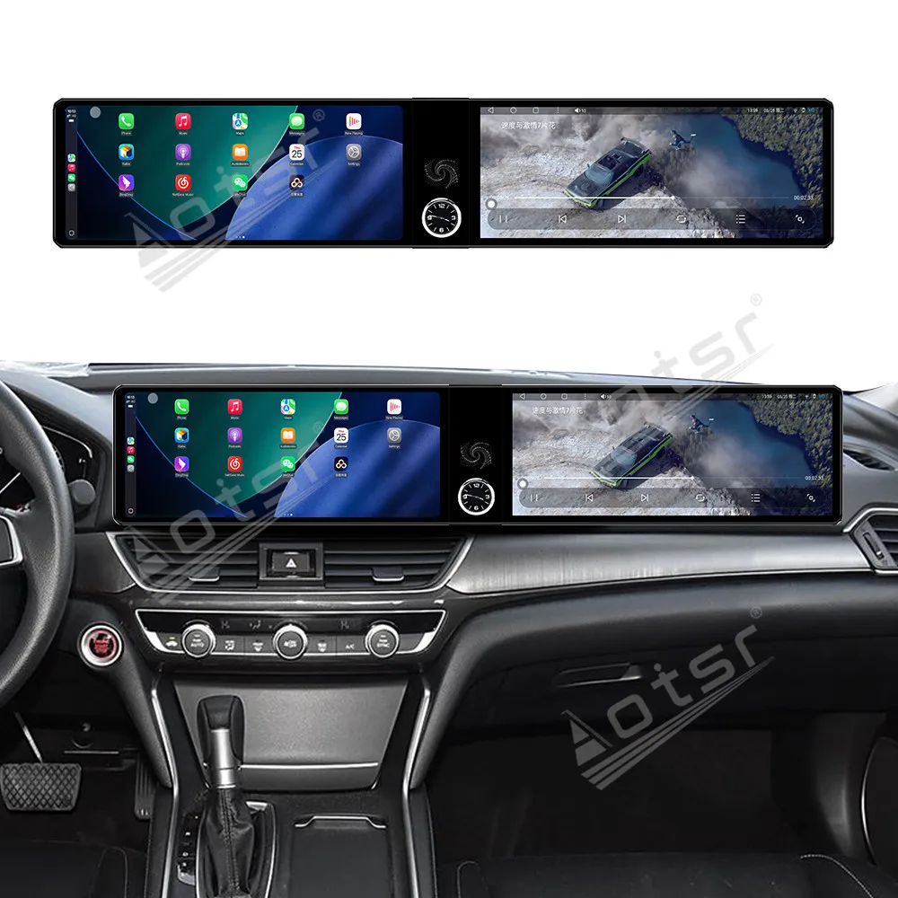Dual 12.3 Inch In-Dash TouchScreen Car Radio GPS Navigation Stereo For Honda Insight/Accord 2018-2022 Multimedia CarPlay Android