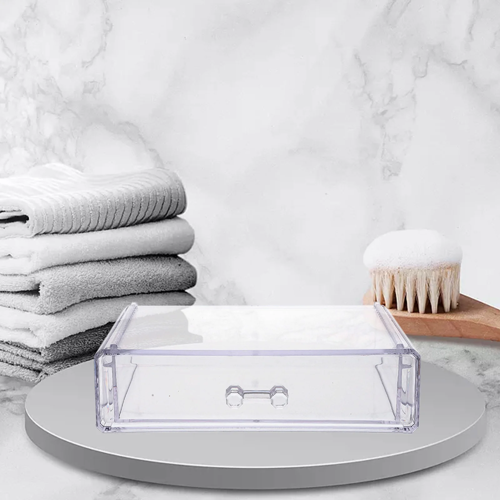 صندوق تخزين شفاف منظم مكياج من نوع درج ممتاز لأحمر الشفاه وطلاء الأظافر وحامل سطح المكتب المقاوم للغبار #2