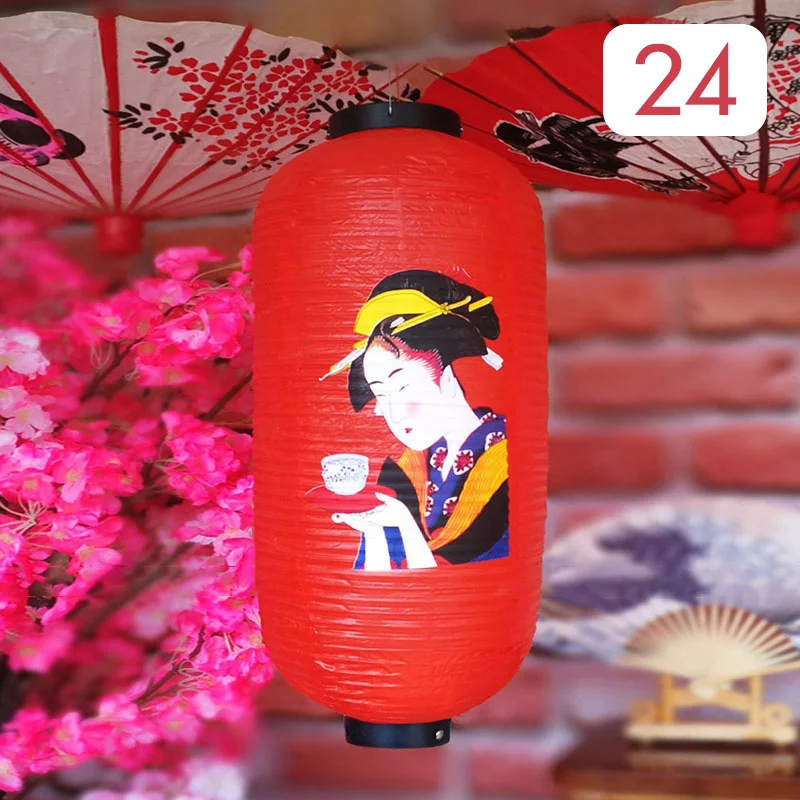 25*50cm Japanese Style Lanterns PVC Waterproof Korea Cuisine Hanging Lantern Bistro Sushi Ramen Restaurant Bar Decor