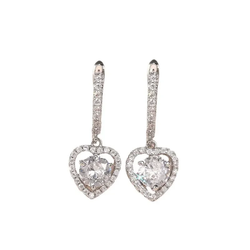 The New Fashion Women's Earrings Personality Simple Senior Sense Colorful Gemstone Copper Diamond Temperament Niche Luxury Party image 5
