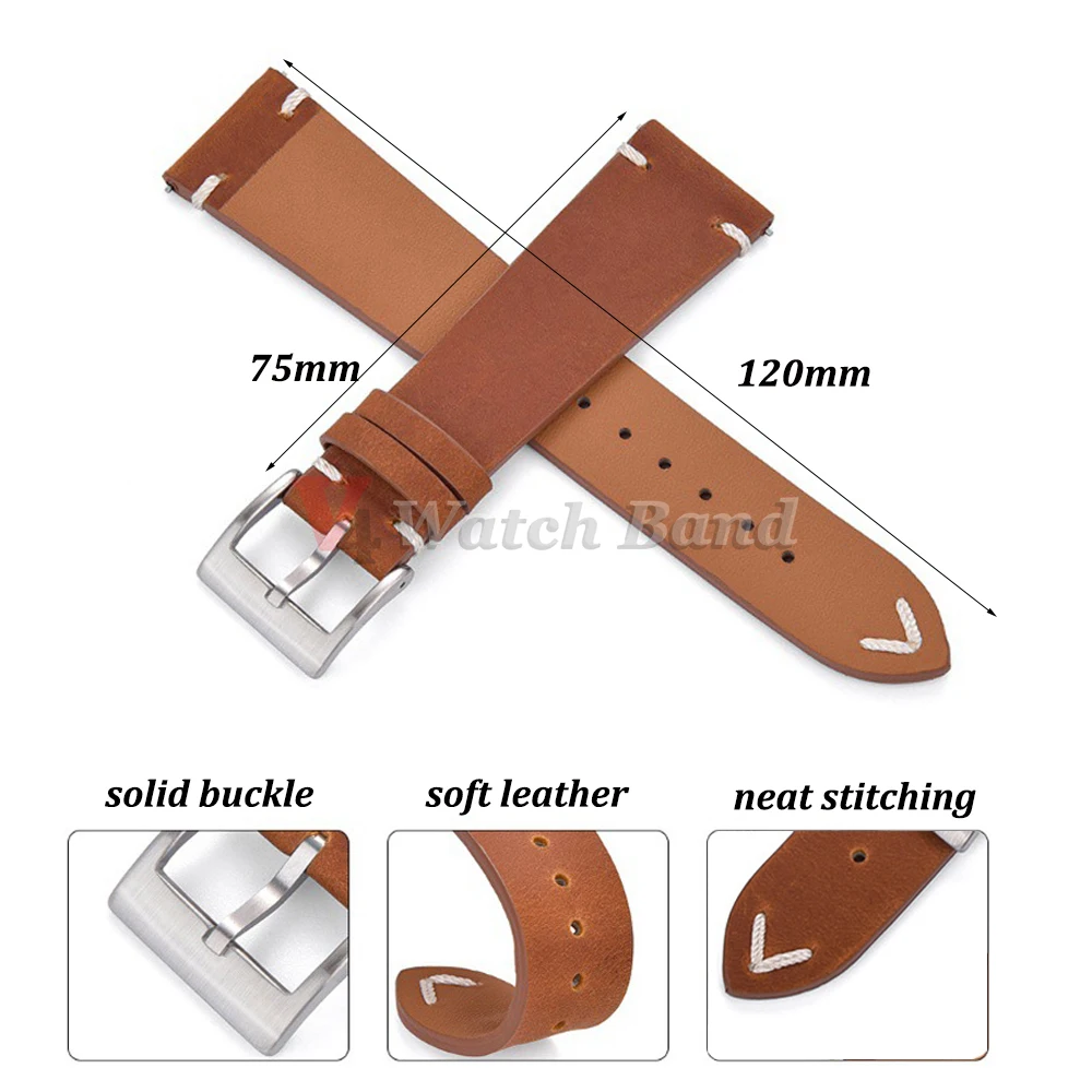 18 20 21 22 24mm Calfskin Genuine Leather Watchand for Citizen Watch Strap 24mm Black Brown Bracelet for Seiko 5 Snxs79k