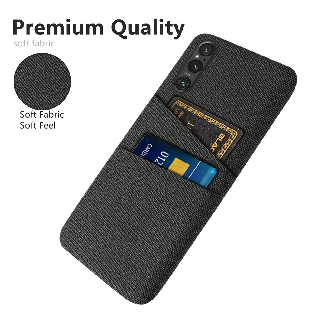 Dla Sony Xperia 1 V VI IV III II obudowa luksusowa tkanina z podwójną kartą do Sony Xperia 1 II III IV V VI etui Coque Funda Capa