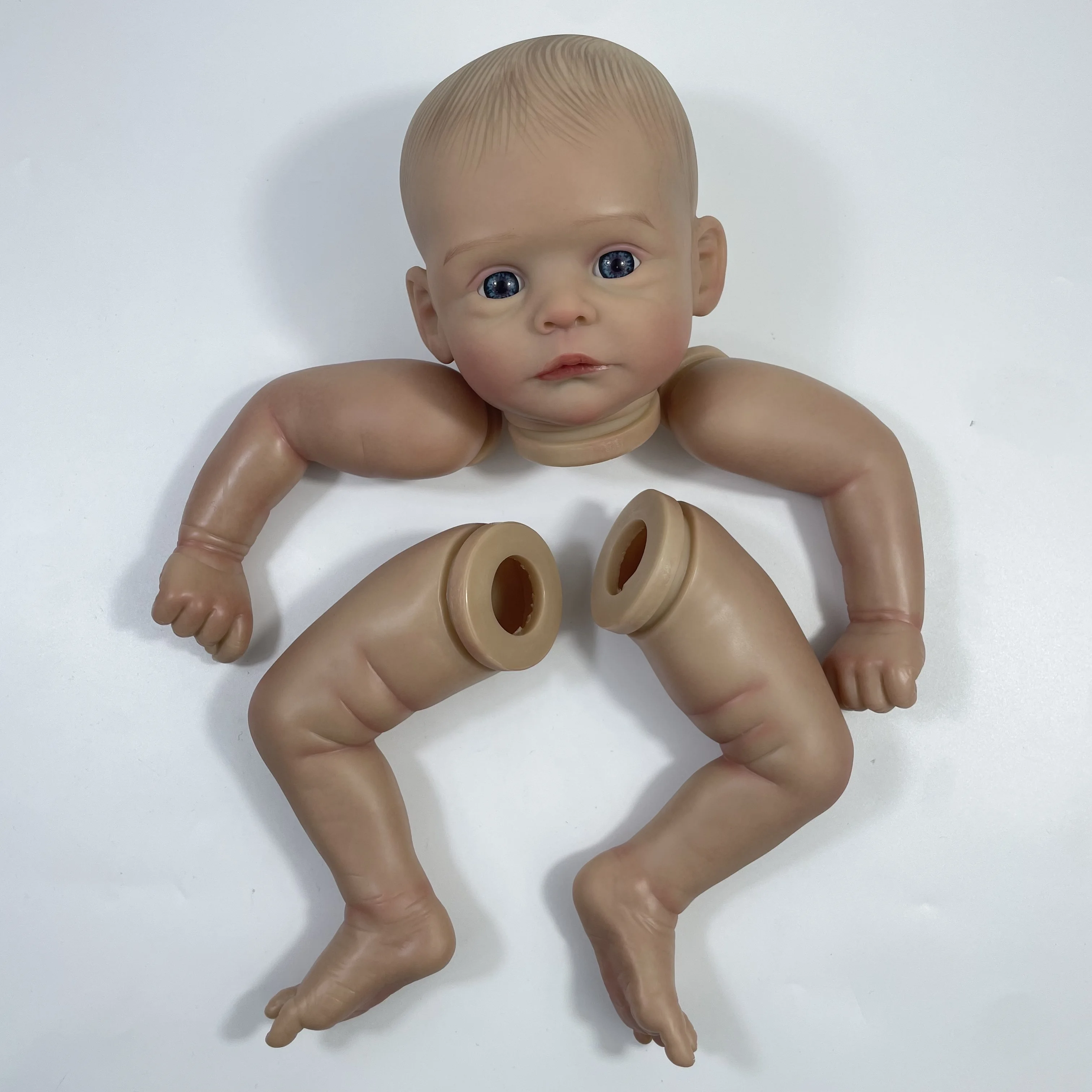 20 inch Already Painted Reborn Doll Kit Joleen With Painted Hair Vinyl Reborn Doll Parts Cloth Body Include DIY Mold