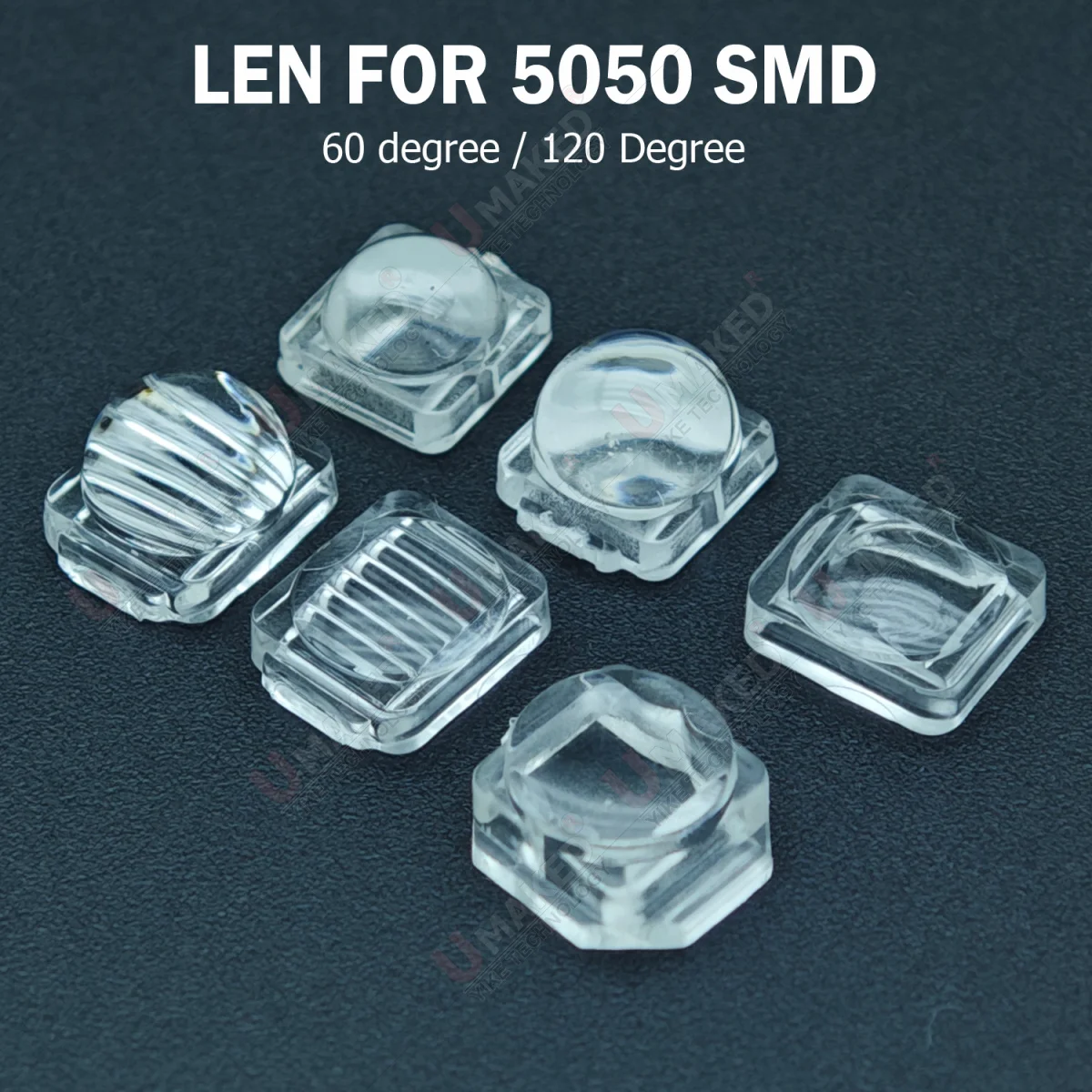 

100pcs 60/120 degree led len for 5050 SMD LED Lens 5050 High power PC LED lens optical Clear Surface lense for SMD5050 Chip bead