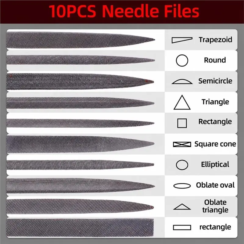 【Big Deal】Jewelers File Set 10-Piece For Ring Repair For Jewelry Making& Detailing- Miniature Metal Files