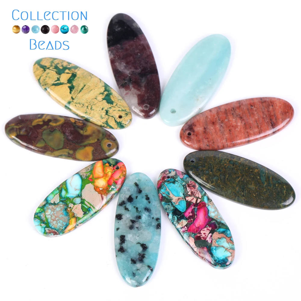 Breloques Irrégulières en Pierre Naturelle à Trou Unique, Bijoux pour la raq, DIY, 1 Pièce, 42x16mm