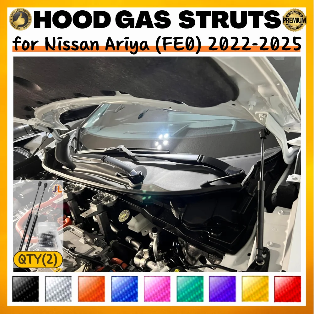 

Qty(2) Hood Struts for Nissan Ariya (FE0) 2022-2025 Front Bonnet Modify Lift Supports Dampers Gas Springs Shock Absorbers