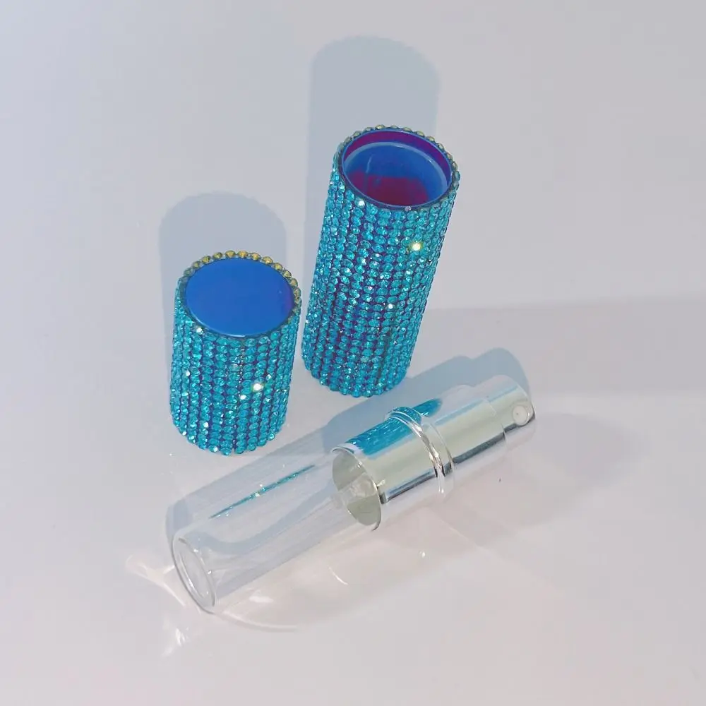 10ML Perfume Atomizer Bottle Refillable Rhinestone Inlaid Mini Cosmetics Sub Bottle Sparkling Leakproof Perfume Spray Bottle