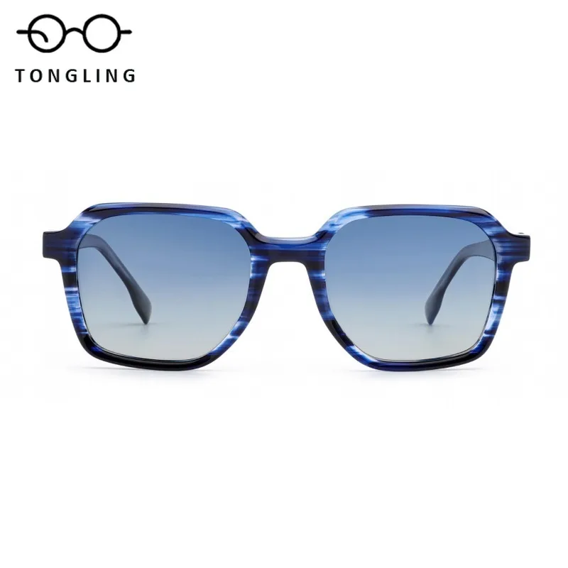 2025 High-quality handcrafted square men retro premium acetate versatile classic women outdoor travel UV protection sunglasses
