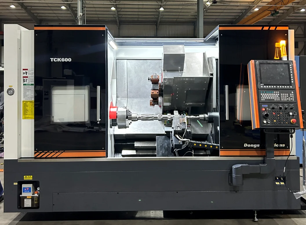 DONGS-TCK600 High Precision Horizontal CNC Lathe 10 Inch Spindle C Y Axis Slant Bed Machine for Heavy Duty Machining