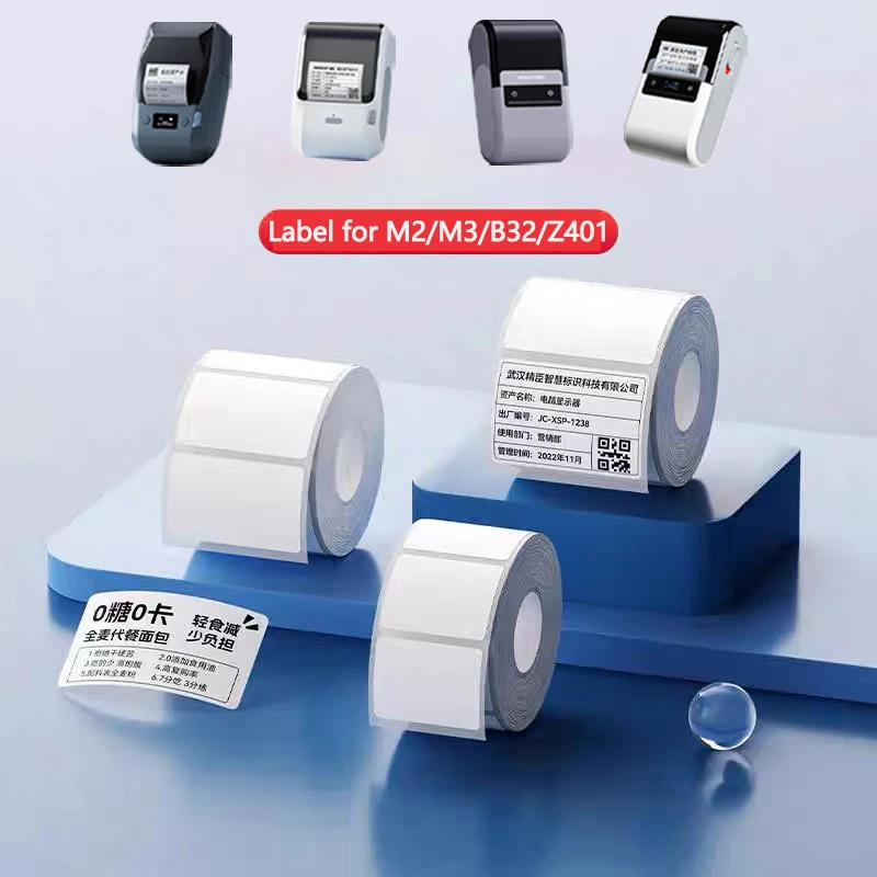 Niimbot M2/M3/B32/Z401 White Label Paper Self-adhesive Thermal Transfer Printing Waterproof Sticker for Niimbot M2/M3 Printer