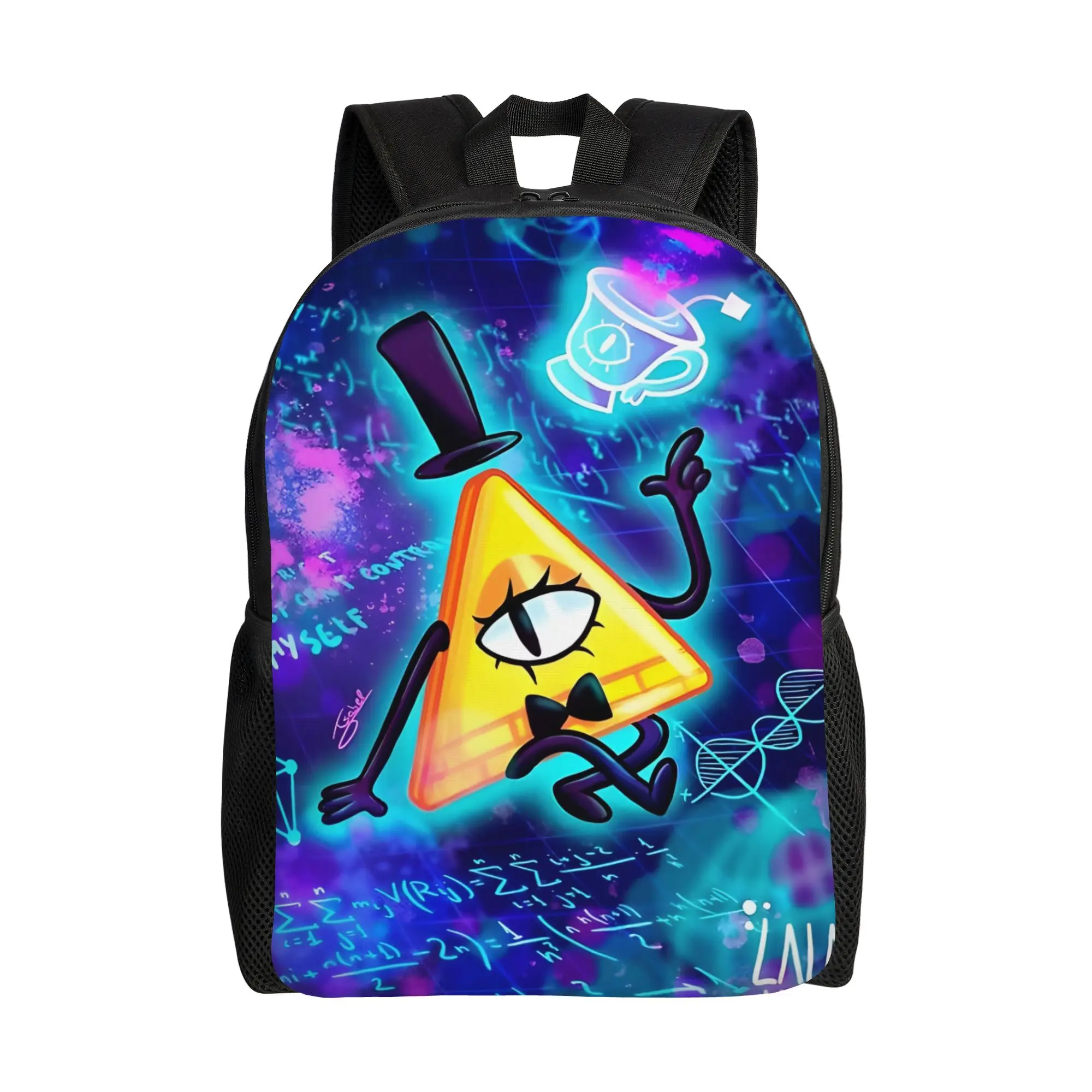 

Walt Cartoon Handbag Back to school season Bill Cipher Fanart Poster Lightweight Backpack