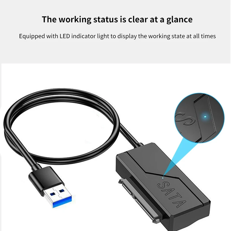 Kabel USB 3.0 do Sata Adapter Sata III do Usb 3.0 Obsługa zewnętrznego dysku twardego 3,5 2,5 cala HDD SSD do 6 Gb/s