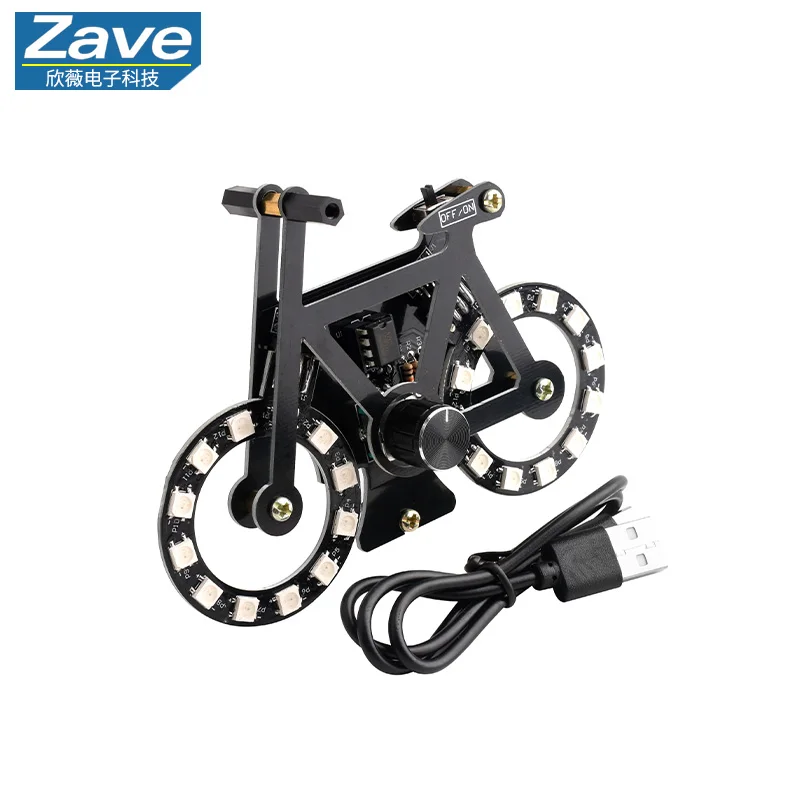zave Creative & Fun Circuit Board LED Bicycle Adjustable Speed Running Light Electronic DIY Training Kit, Loose Components