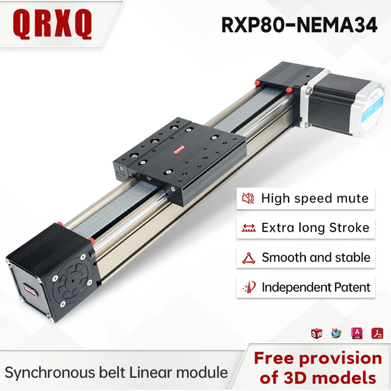 

QRXQ RXP80 CNC Belt Actuator Sliding Rail Guide Aluminum Profile for Carpentry Printing Drilling Packaging Machine