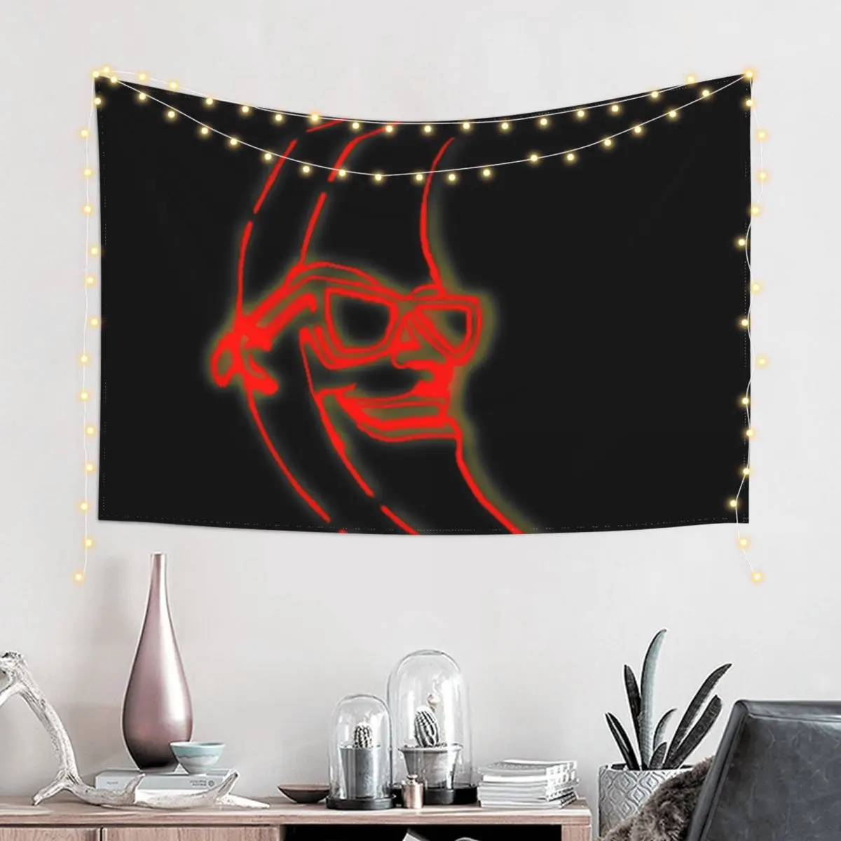 RED M A C T O N I G H T Tapestry Wall Deco Custom Tapestry