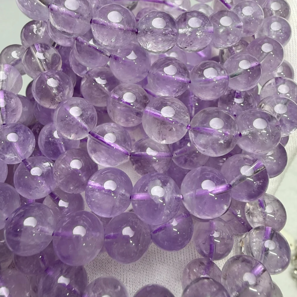 Meihan Natürliche Echte Top Lavendel Azeztulit Quarz Hochfrequenz Quarz Glatte Runde Perlen Für Schmuck Machen Armband – Detail 7
