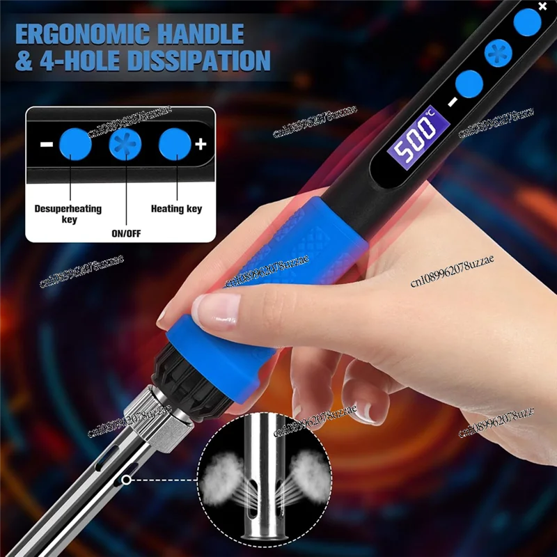 Soldering Iron Kit, 90W LED Display Adjustable Temperature Soldering Iron, Automatic Sleep Mode Soldering Gun