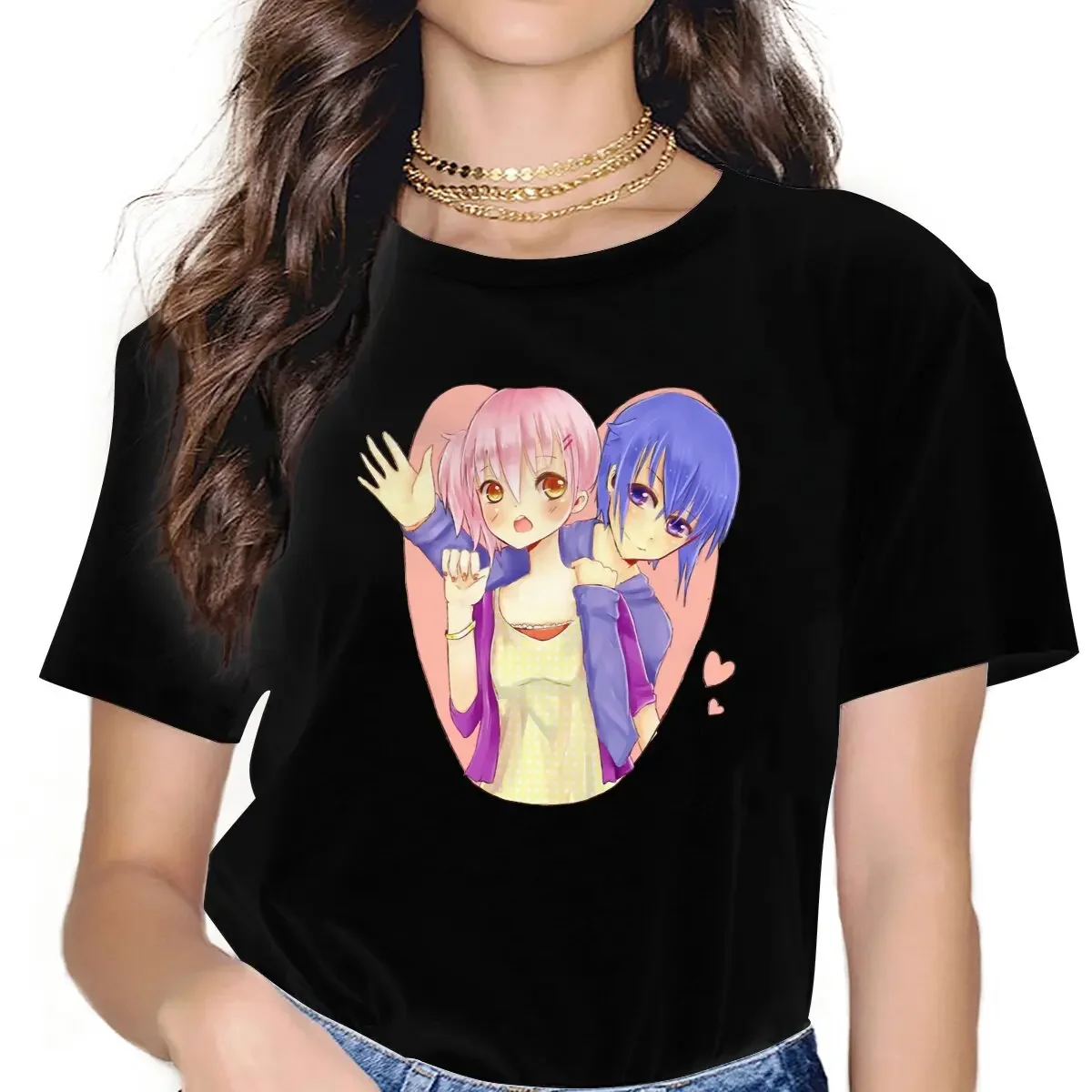 Women Amu & Ikuto T Shirt Shugo Chara Clothing Novelty Short Sleeve O Neck Tees Gift Idea T-Shirts