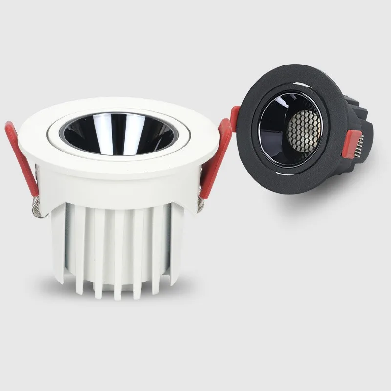 ไฟดาวน์ไลท์ LED แบบฝัง ปรับมุมได้ ป้องกันแสงสะท้อน 9W 12W 15W 18W 24W 110V 220V สำหรับติดเพดาน ห้องครัว ห้องนั่งเล่น ในอาคาร