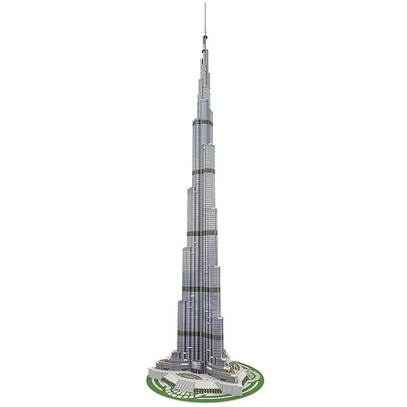 Burj Khalifa Tower 3D EPS Paper Puzzle Building Model Toy United Arab Emirates Famous World\'s Architecture Boy Girl Travel Gift