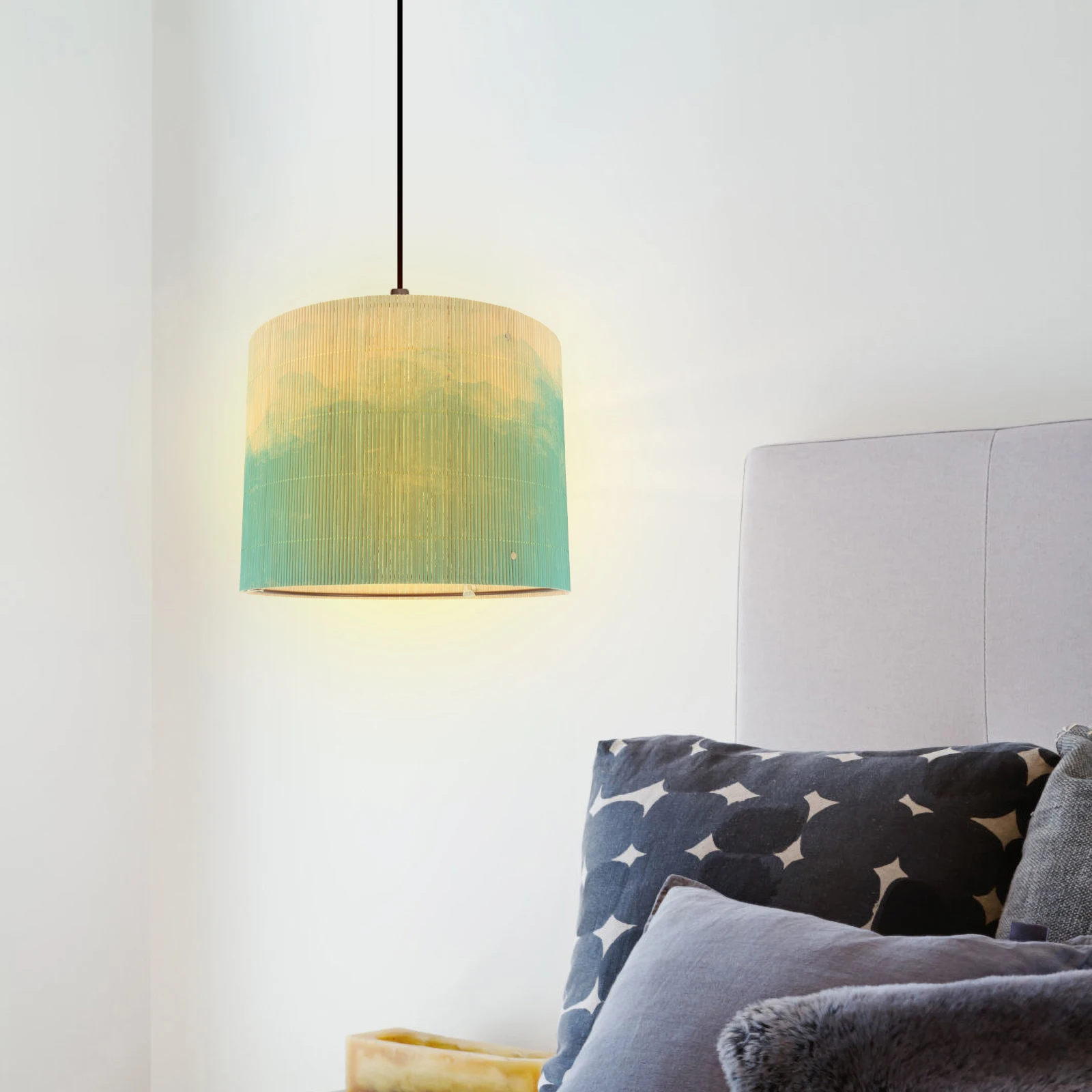 

Bamboo Lampshade Cover Pendant Light Decorate Chinese Table Lamp Shades Vintage Shades Watercolor Home E27 Socket