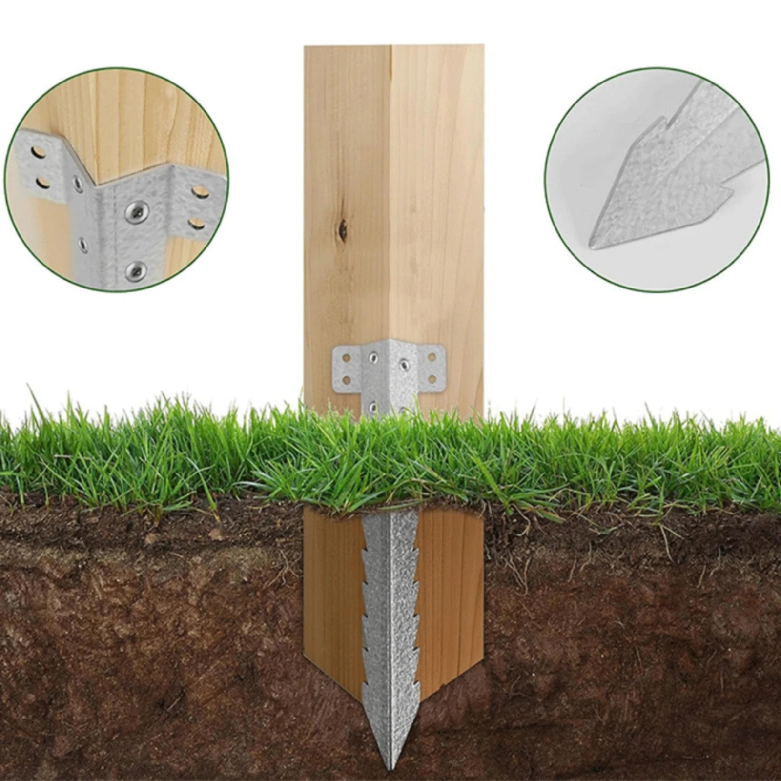 10 Pieces Railway Sleeper Stake Outdoor Use Sleeper Fixing Peg Garden Fixings Silver Timber Brace Heavy Duty