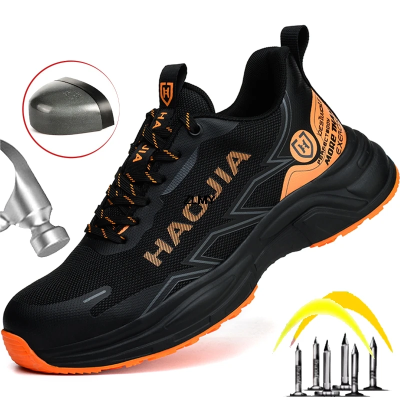 أحذية أمان رجالية جديدة أحذية رياضية بمقدمة فولاذية مقاومة للثقب ومضادة للسحق أحذية أمان للعمل خفيفة الوزن أحذية عمل للرجال #3