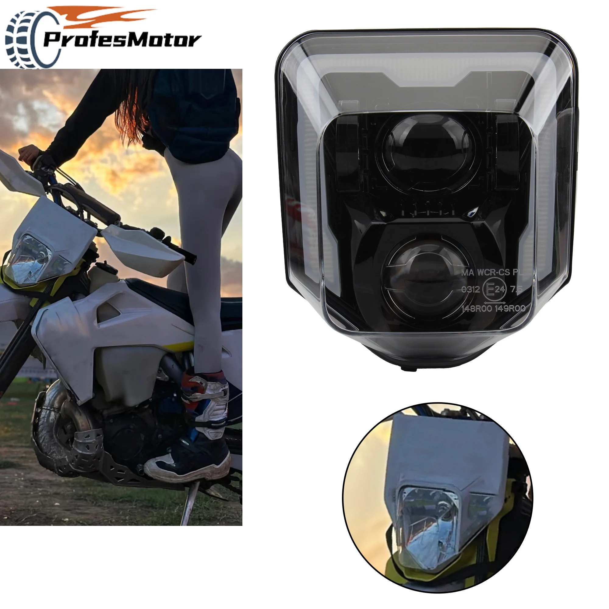 

Motorcycle LED Headlight For Husqvarna TE FE FC TC TX 701 125-500 Enduro Dirt Bike Headlamp Fairing Motocross Modification Parts