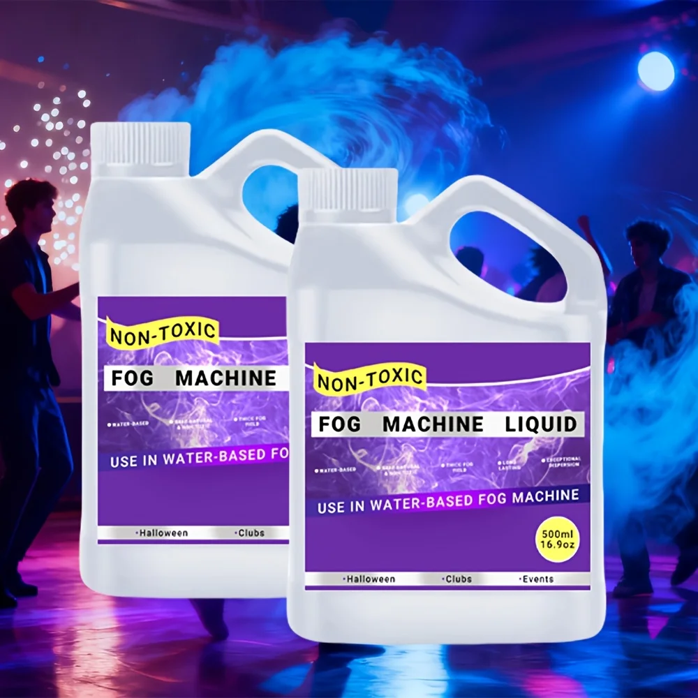 500/1000ml Fog Machine Liquid Long Lasting Odorless Water Based Machine Fluid For 400 To 1500 Watt Machines For Bar Parties