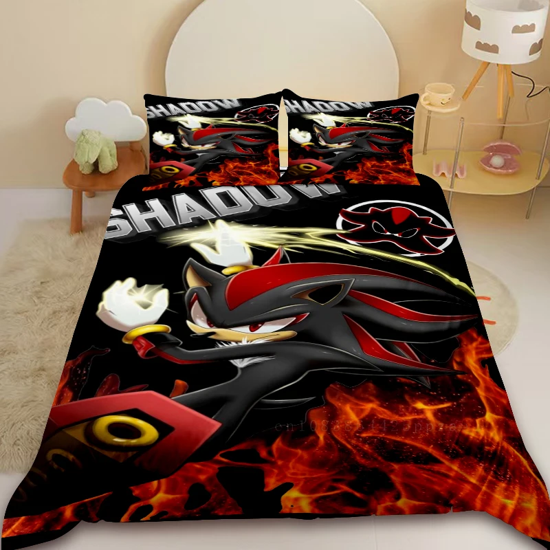 

Teens Sonic Duvet Cover Set Bedding Set Comforter Cover Machine Washable for Bedroom Decor Children Teens Birthday Gifts