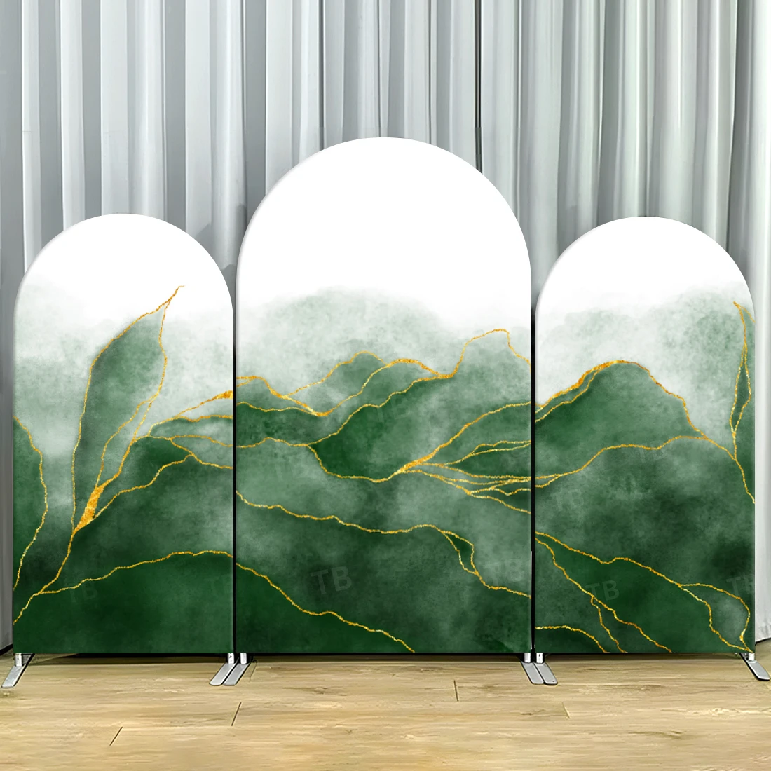 

Green Leafs Design Arch Cloth Cover Party Backdrop Elastic Fabric Cover Baby Shower Background Banner Photo Shooting Decoration