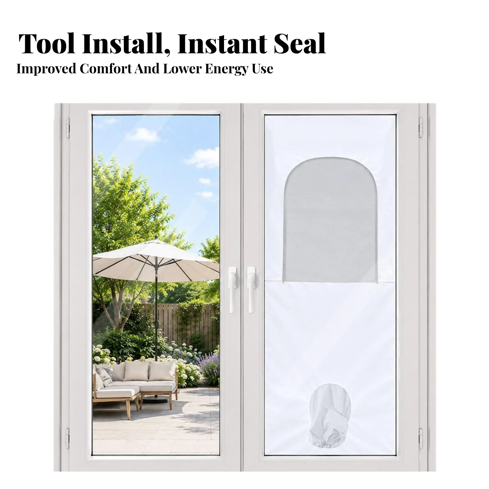 Air Conditioner Window Seal Blocking Window Seal with Hose Outlet Portable Air Conditioner Vent Kit Easy to Install