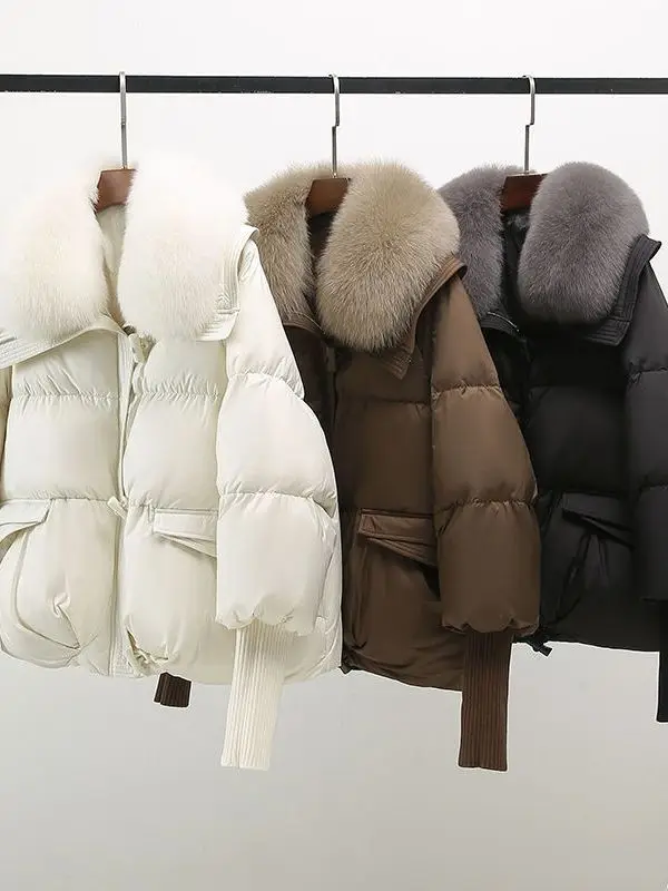 انفصال الفراء طوق أسفل القطن Jaet المرأة ort Sle الدافئة Plu الشتاء ملابس خارجية عادية تخفيف Faion Thiened سستة