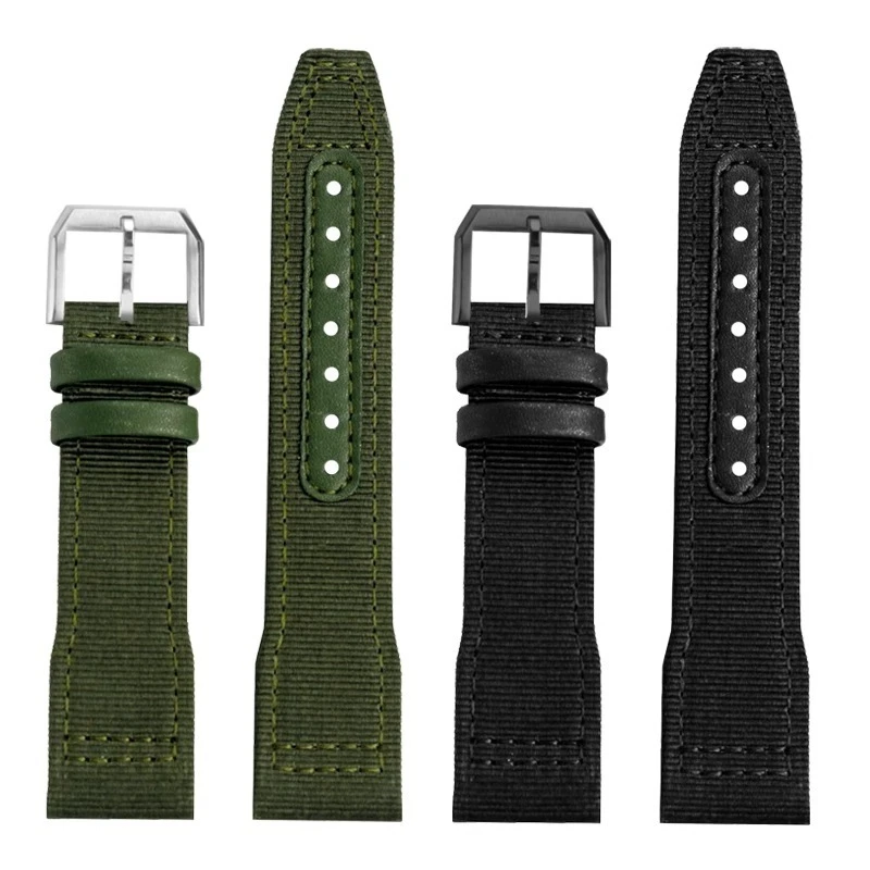 20mm 21mm 22mm Nylon Canvas Watch Strap for IWC Pilot Mark 18 Spitfire Portugal Series Watchband Universal Waterproof Bracelet