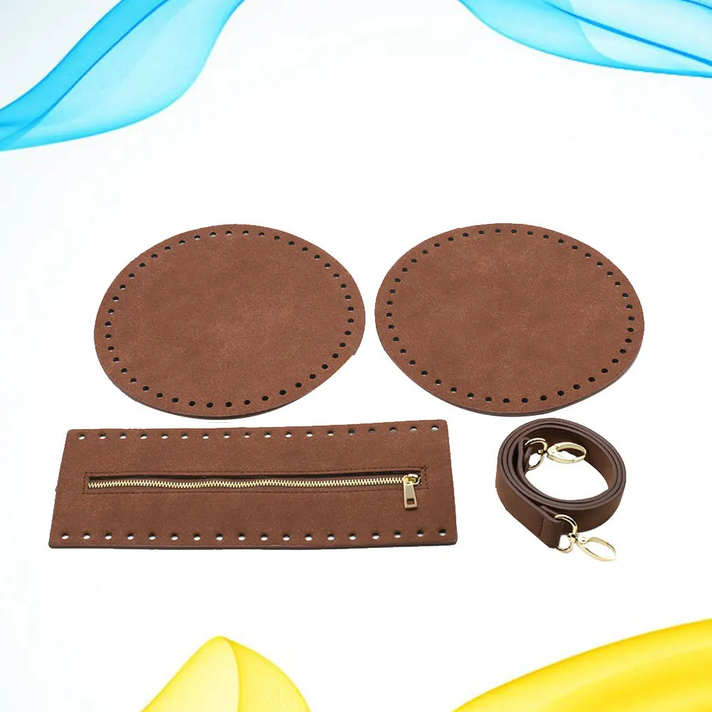 

1Set DIY Bag Material Set PU Bottom Zipper Cover Shoulder Strap for Durable Backpack Accessories Supplies