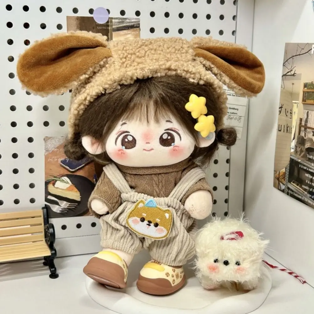 Onesuit 20cm Cotton Doll Clothes Head Cover Dress Doll Winter Outfit Lovely Plush Doll Dress Up Set 20cm Cotton Doll
