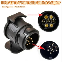 Adaptador de enchufe duradero de 13 a 7 pines, conector de remolque de 12V, adaptador de enchufe impermeable
