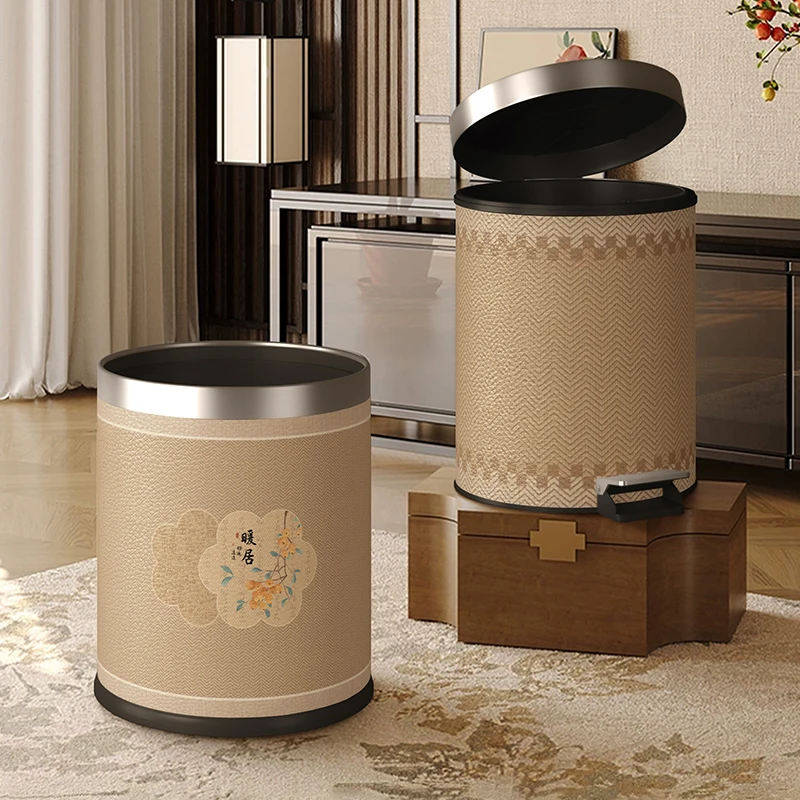 

Large Capacity Home Trash Can Durable Storage Bucket Foot Opening round Shape Family Cleaning Tool High Aesthetic Value