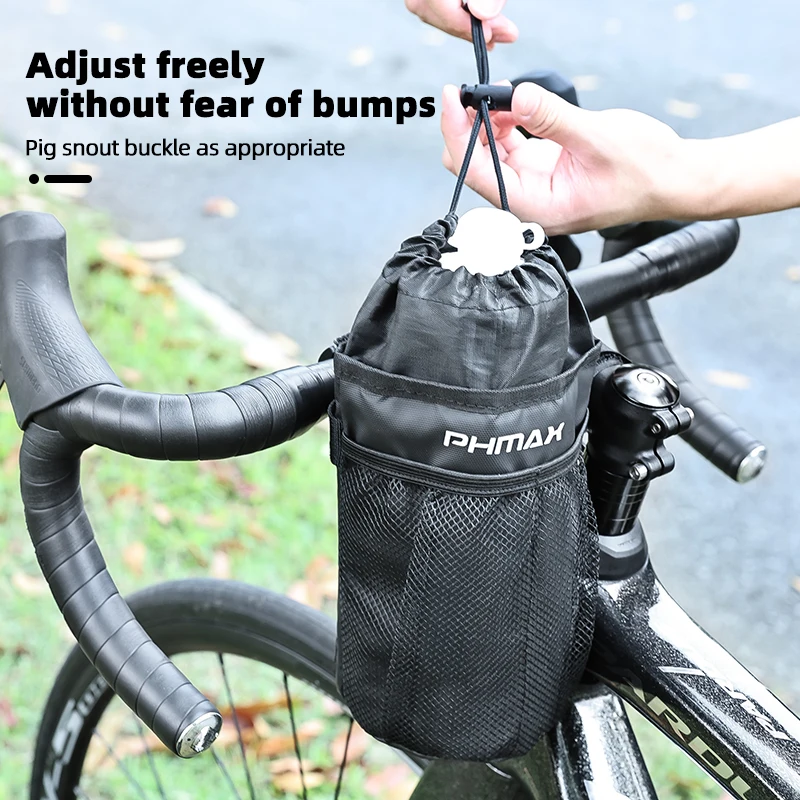 PHMAX Bike Bottle Holder Cycling Water Bottle Carrier Pouch Insulated Kettle MTB Road Bicycle Handlebar Bag Accessories