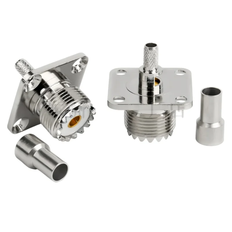 1pcs UHF connector SL16/M female flange RG58/RG142/50-3 pressure welding adapter connector
