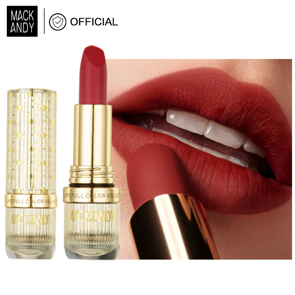 MACKANDY Matte Lipstick Long Lasting Waterproof Moisturizing Lip Stick with Vitamin E Highly Pigmented Non-stick Cup Lip Gloss